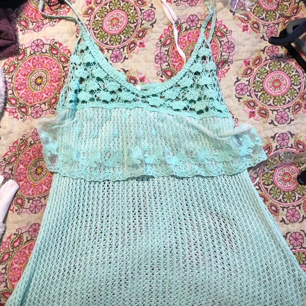 Cute sheer light blue top